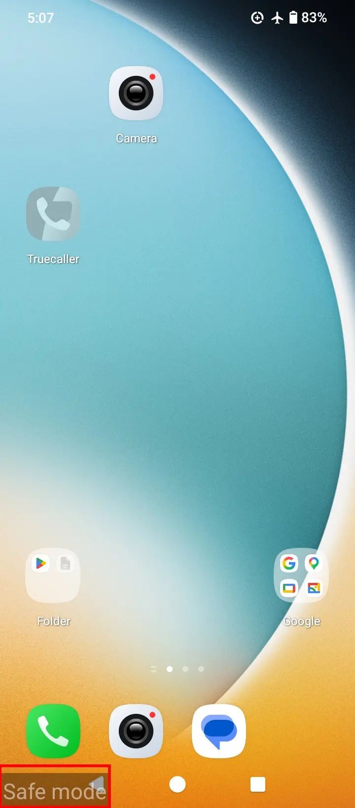 POCO C71 Android 15 home screen showing Safe mode
