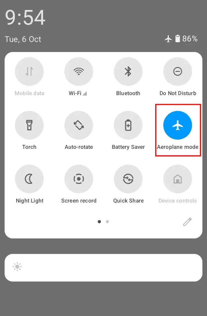 Airplane mode enabled on POCO C71